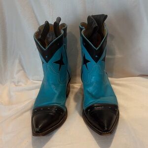 Rocketbuster vintage turquoise & Black Star Cowboy Boots